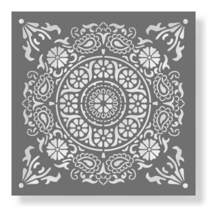 Mandala oriental technique du pochoir