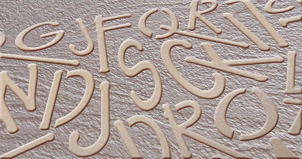 Schablone Typografie