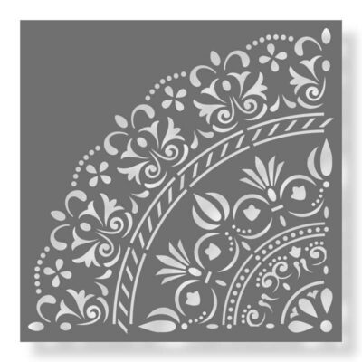 Stencil Quarter Circle Oriental Pattern