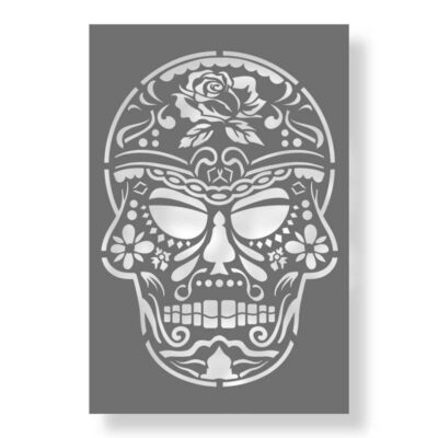 mexican skull pochoir