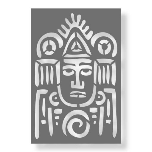 Aztec God Colouring Stencil