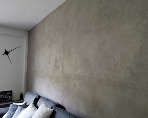 Concrete look in the living room by Stucco Naturale