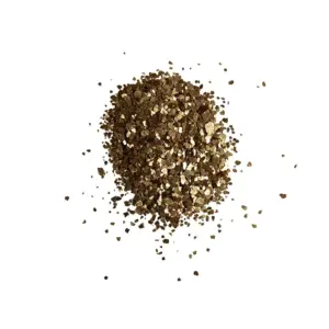 Golden-colored mica, 1–5 mm flakes