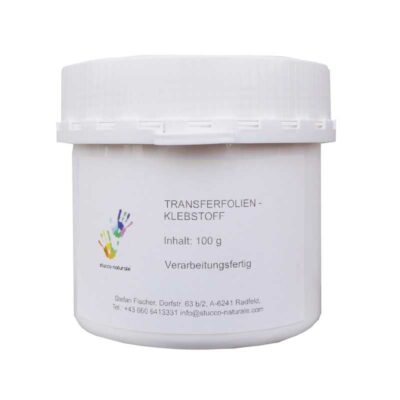 Klebstoff fuer Transferfolien 100 g in weisser Dose