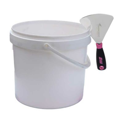 White bucket with special spatula